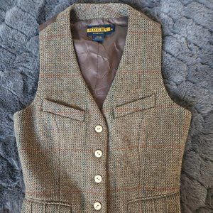 Ralph Lauren Rugby Brown Wool Vest Size 6